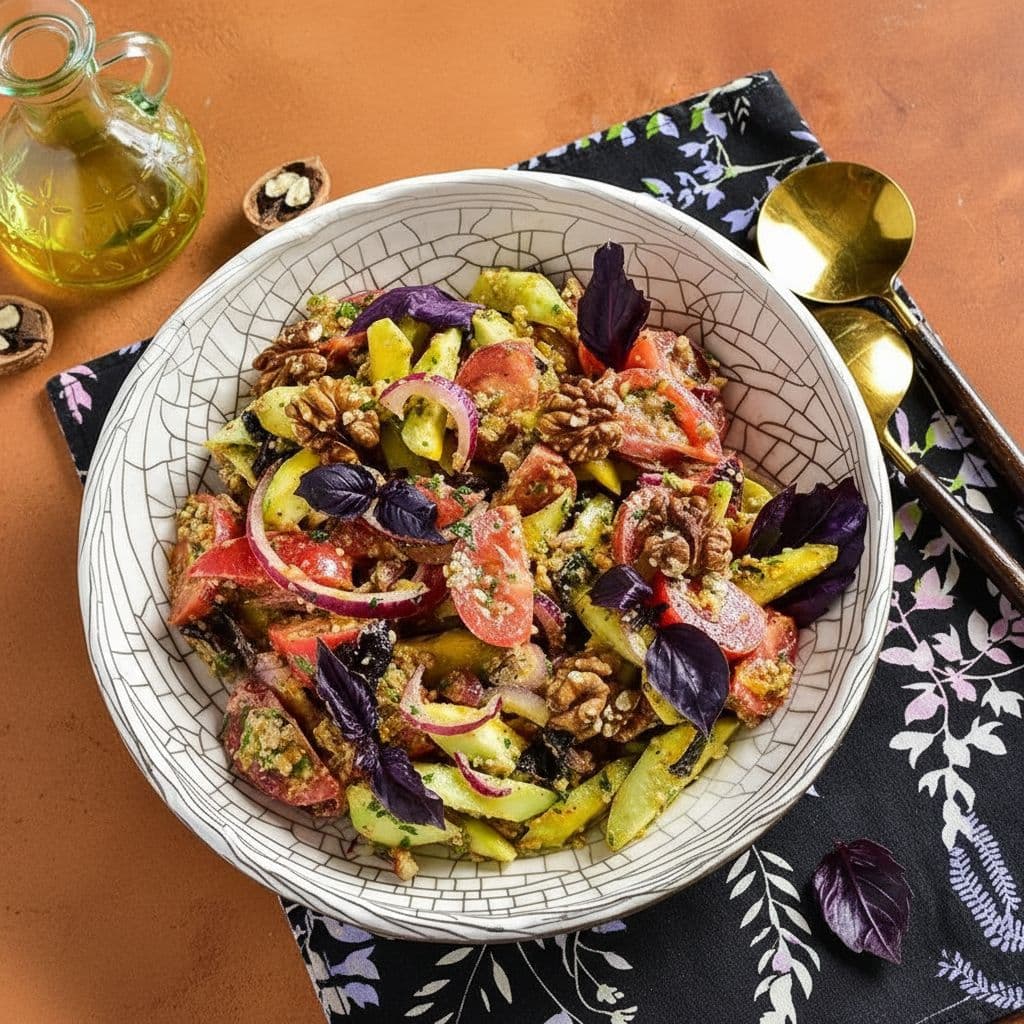 Грузинский салат с грецкими орехами