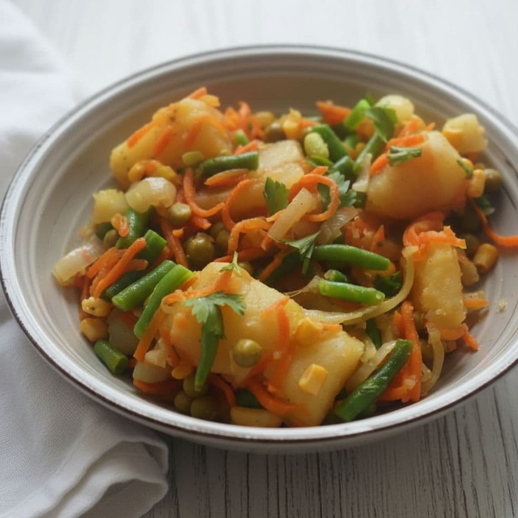 Картофель с овощами