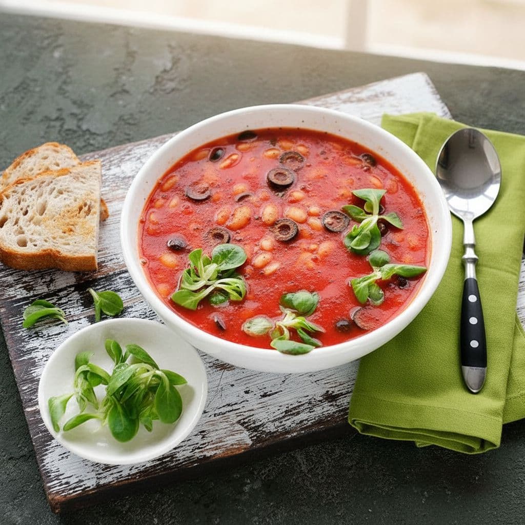 Томатный суп с фасолью