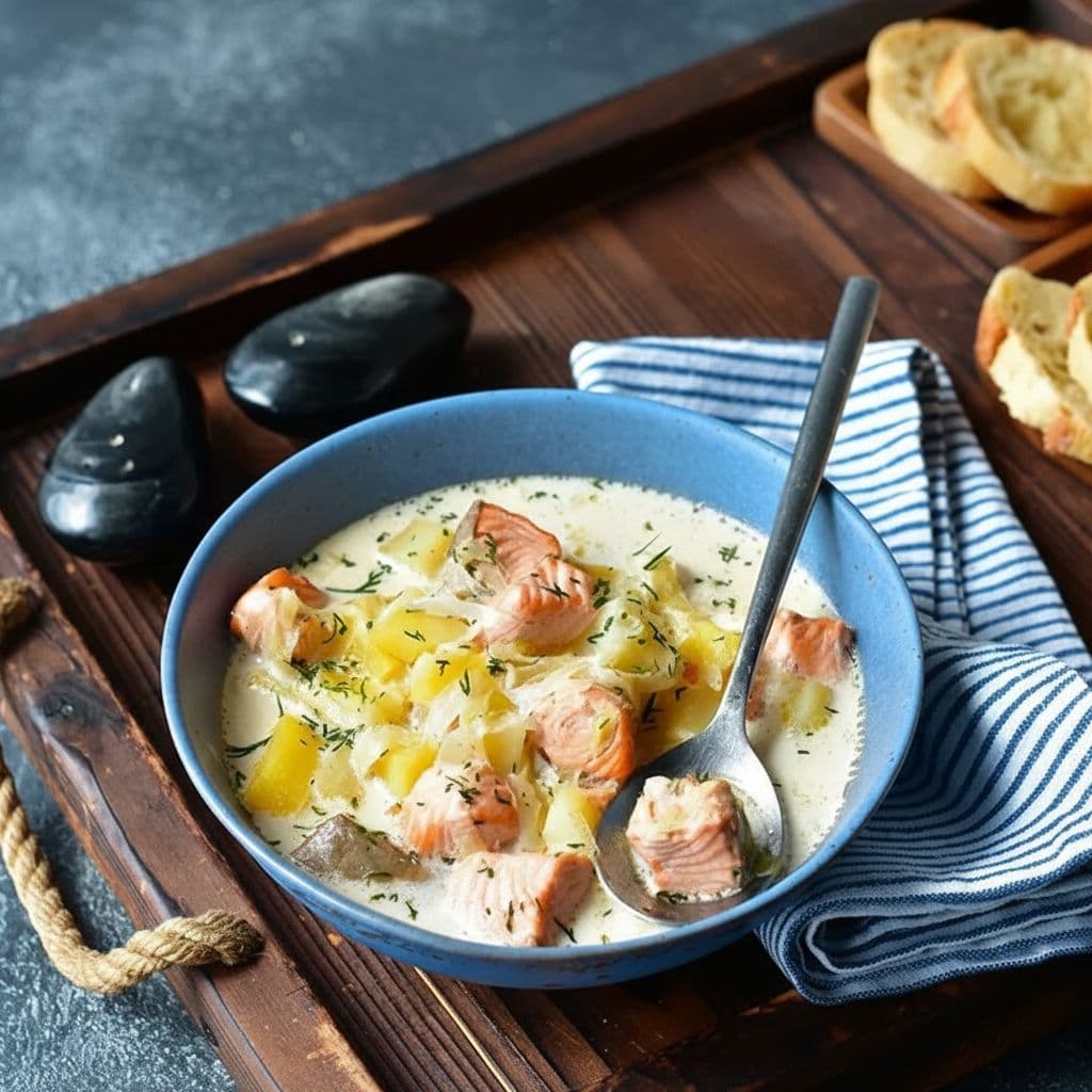 Уха по-фински со сливками