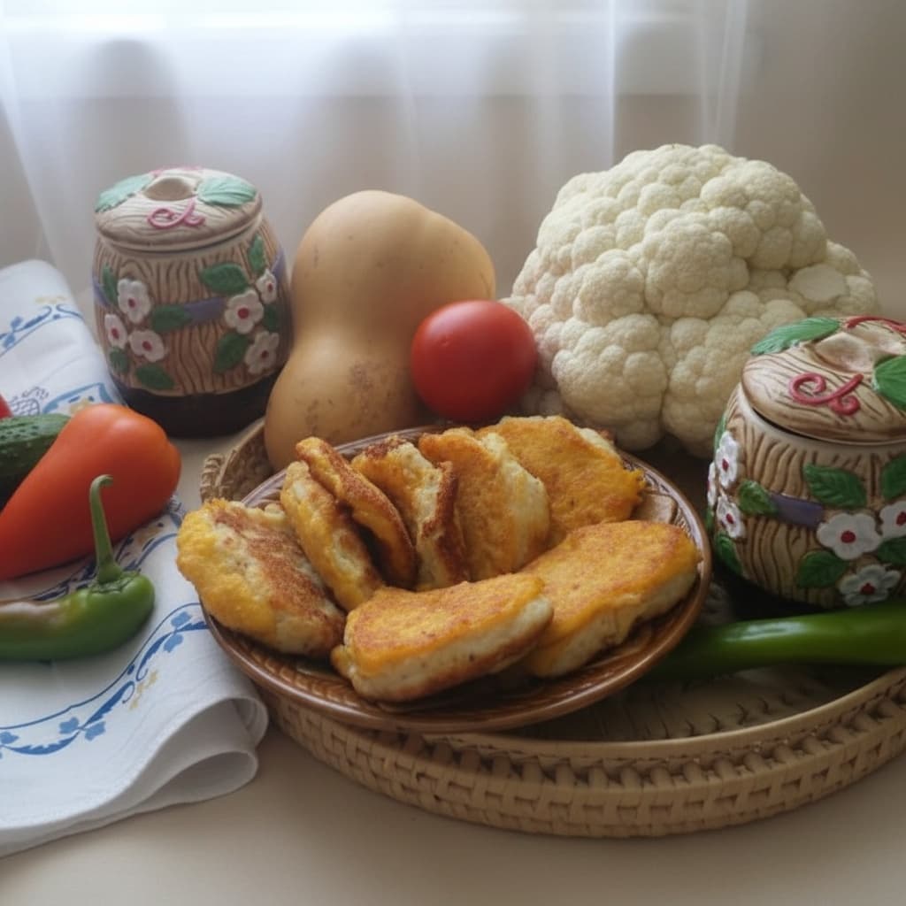 Оладьи из тыквы и цветной капусты