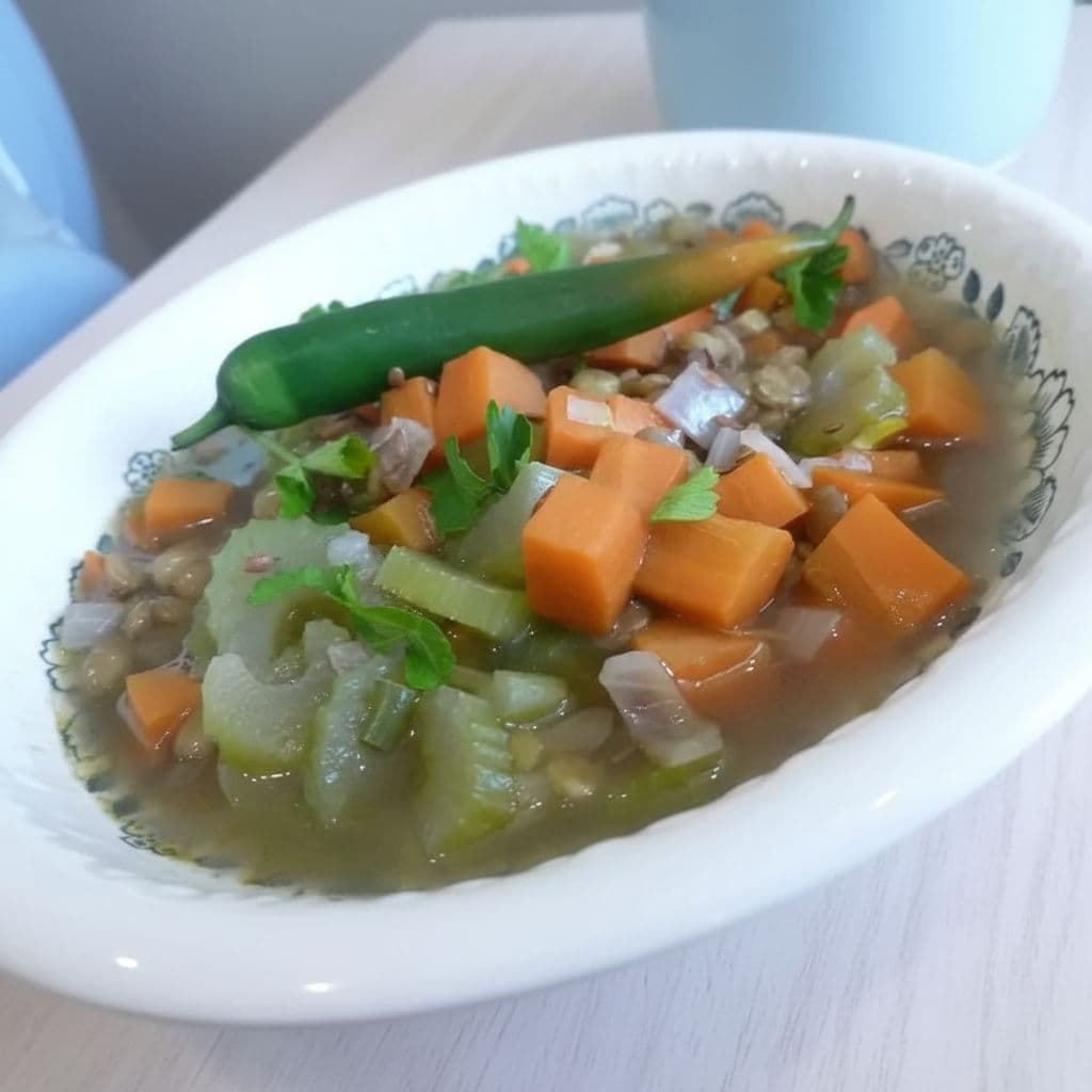 Суп из чечевицы с овощами для диабетиков