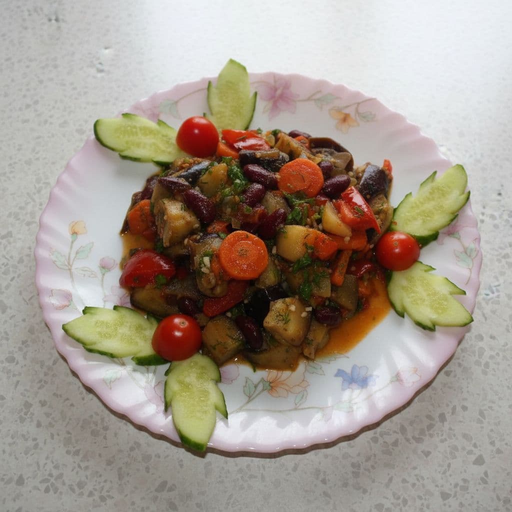 Соте из овощей с фасолью