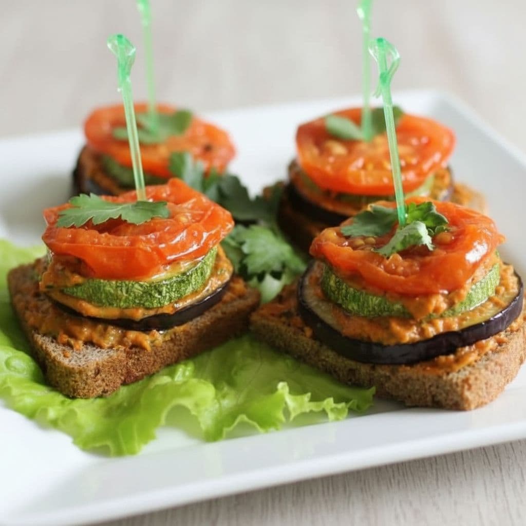 Бутерброды с овощами для завтрака