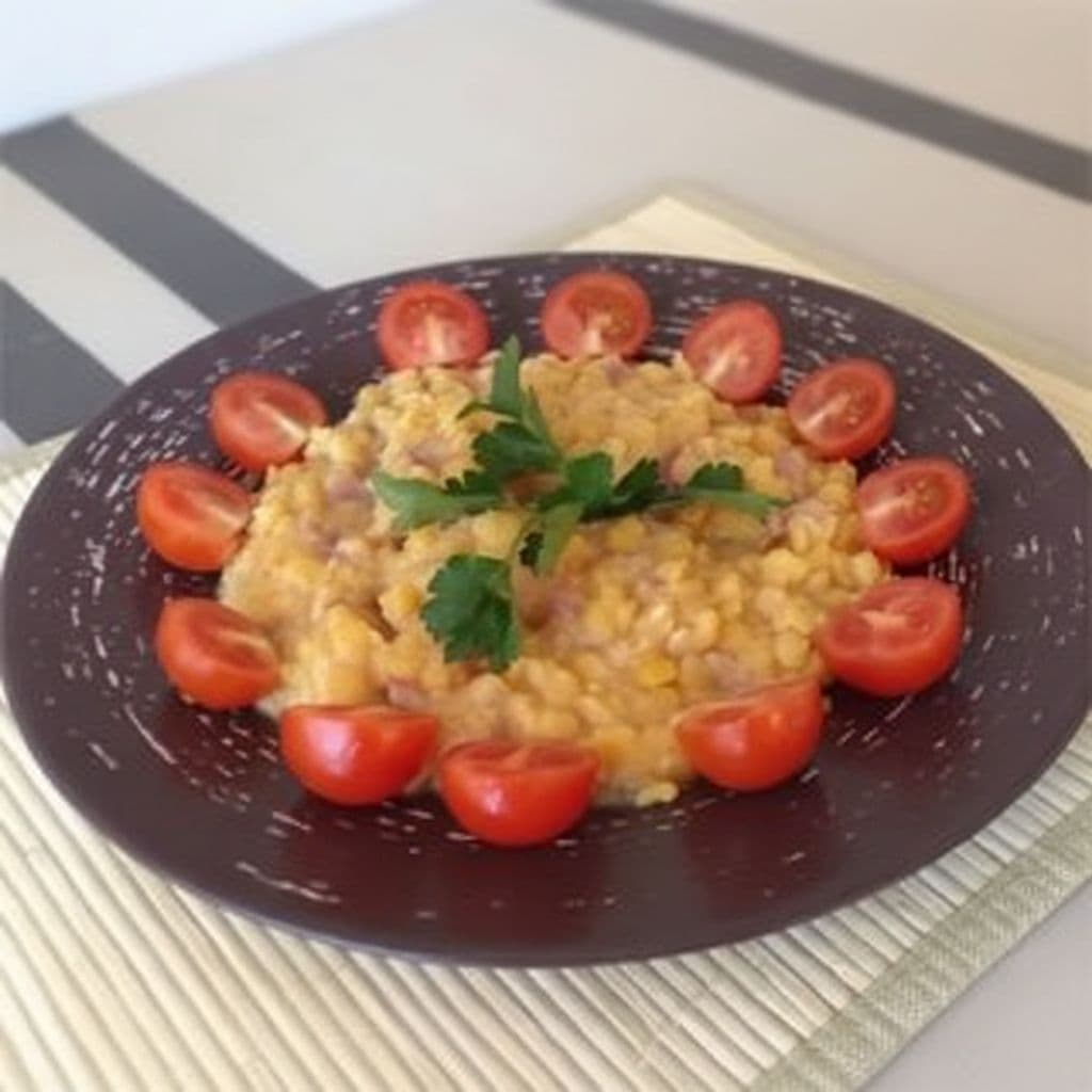 Постная гороховая каша с луком