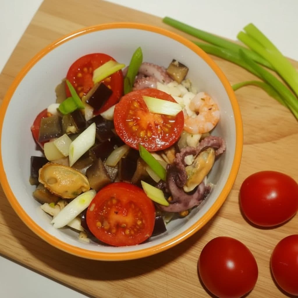 Закуска из баклажанов и морепродуктов