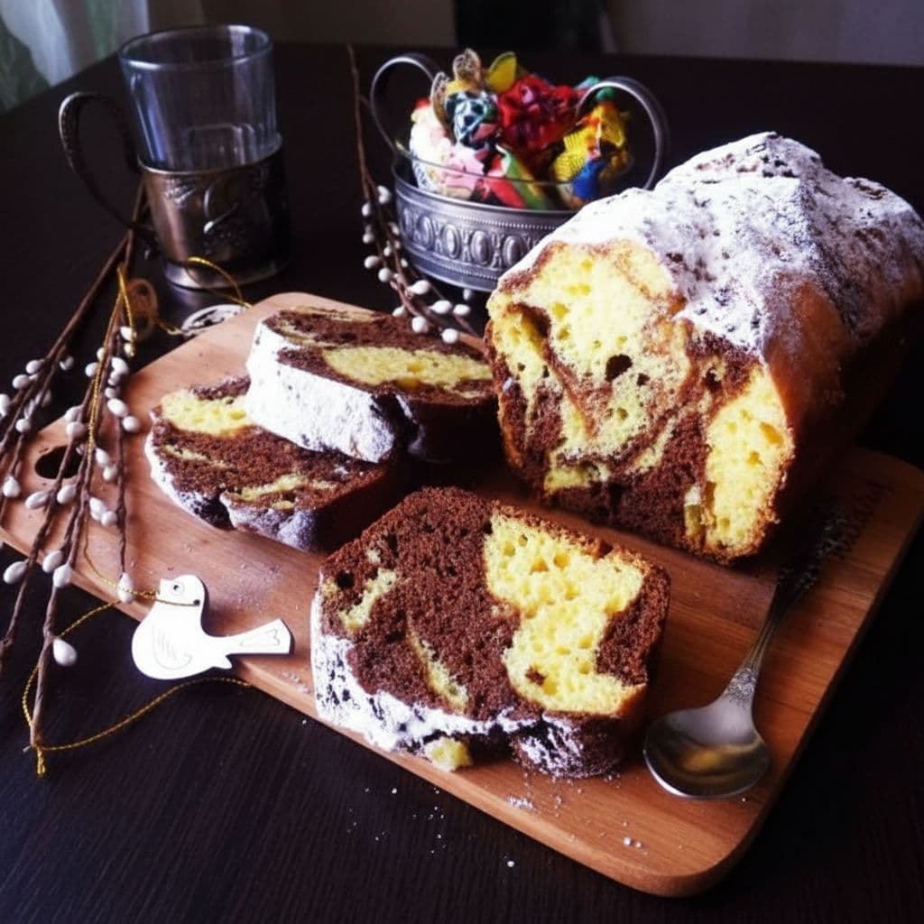 Мраморный тыквенный кекс