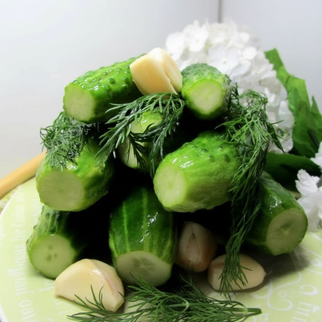 Малосольные огурцы на минеральной воде