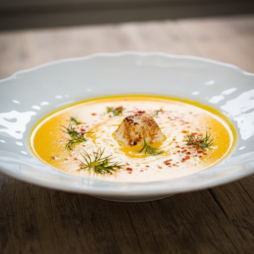 Морковно-имбирный суп с маршмеллоу