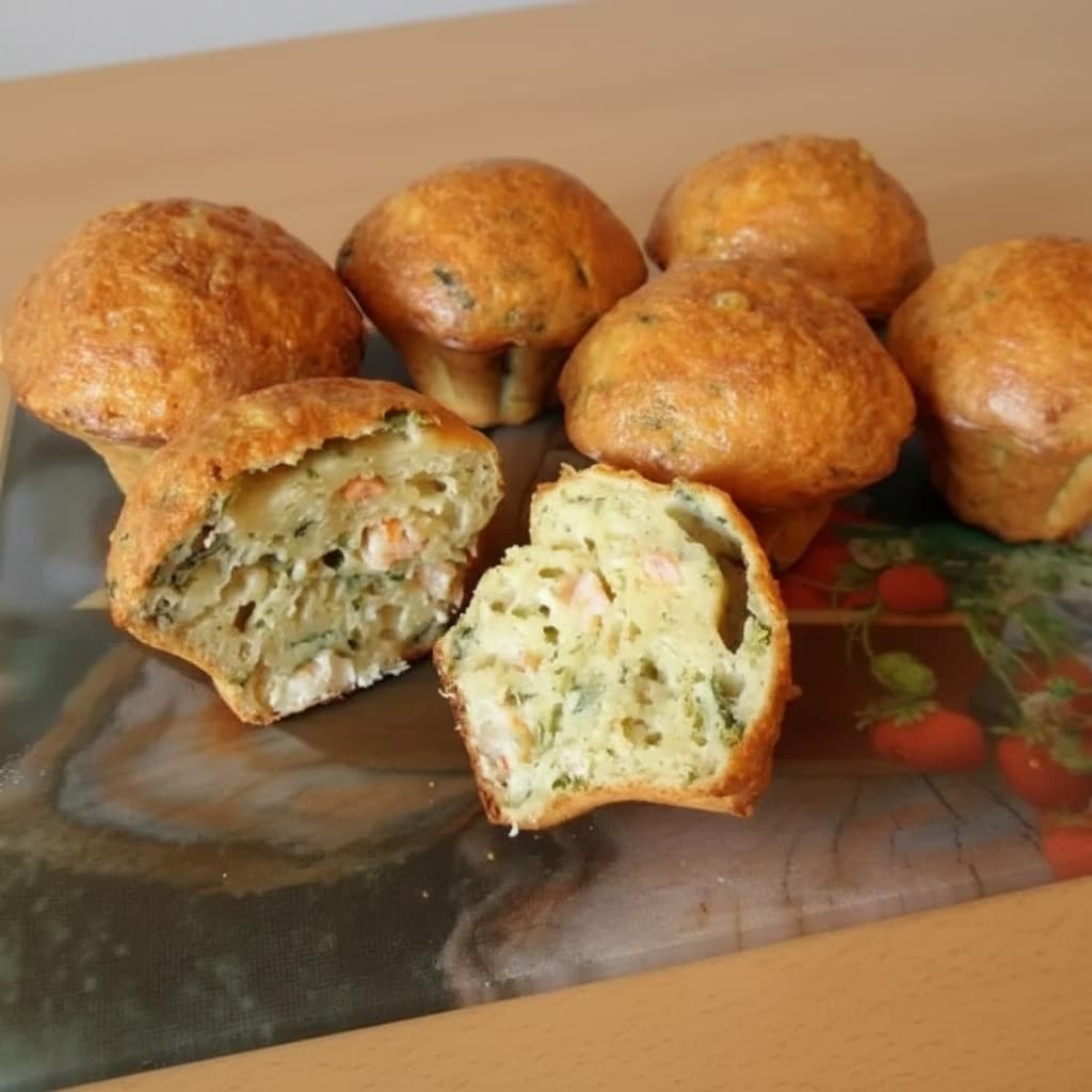 Маффины с креветками и шпинатом