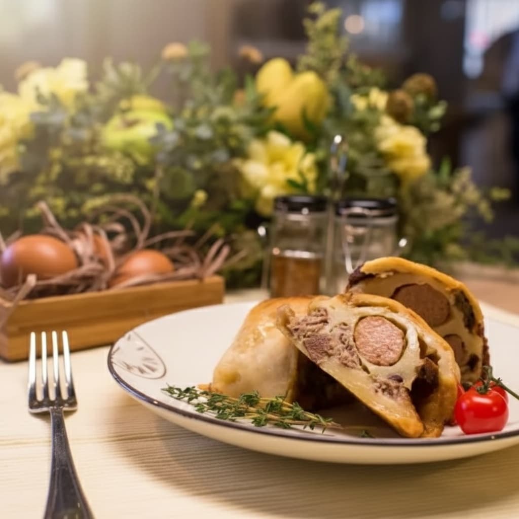 Мраморный рулет с немецкими колбасками