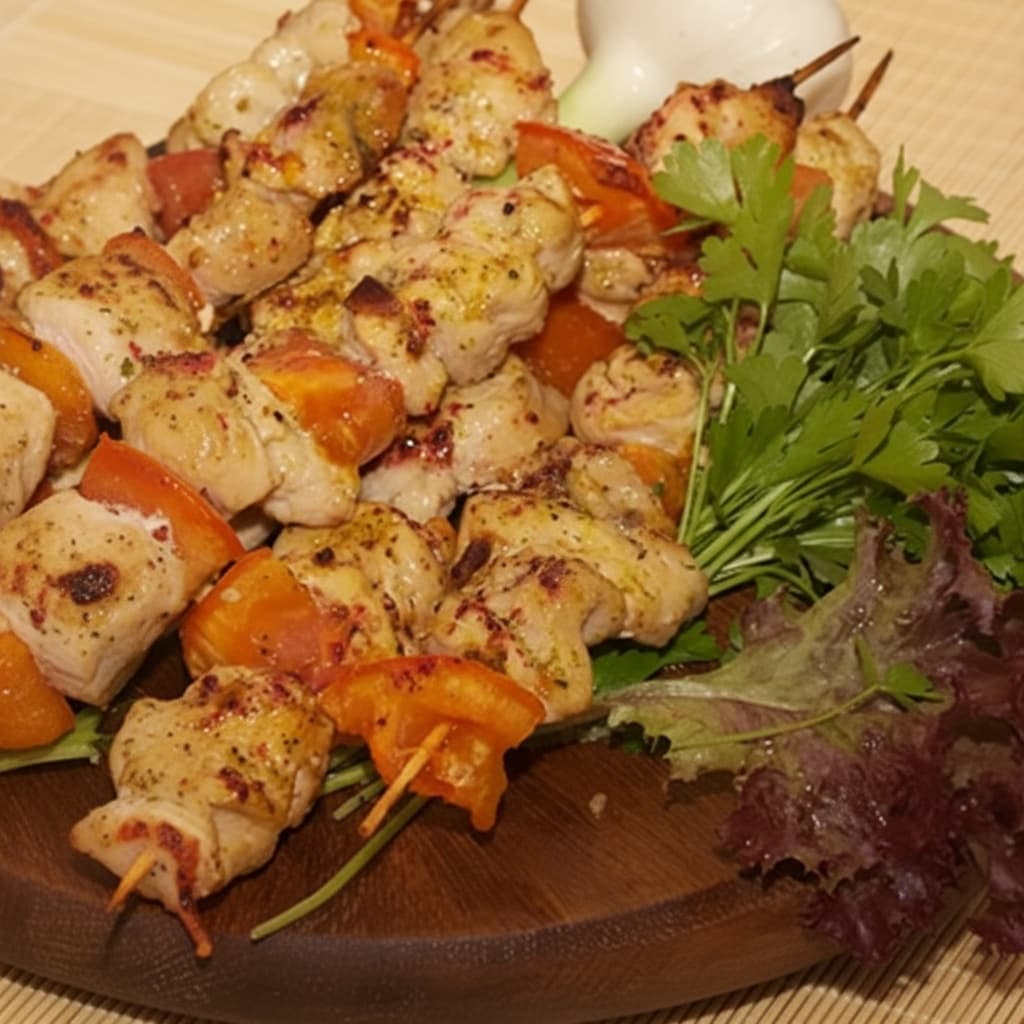 Шашлычки из индейки в соево-ореховом маринаде