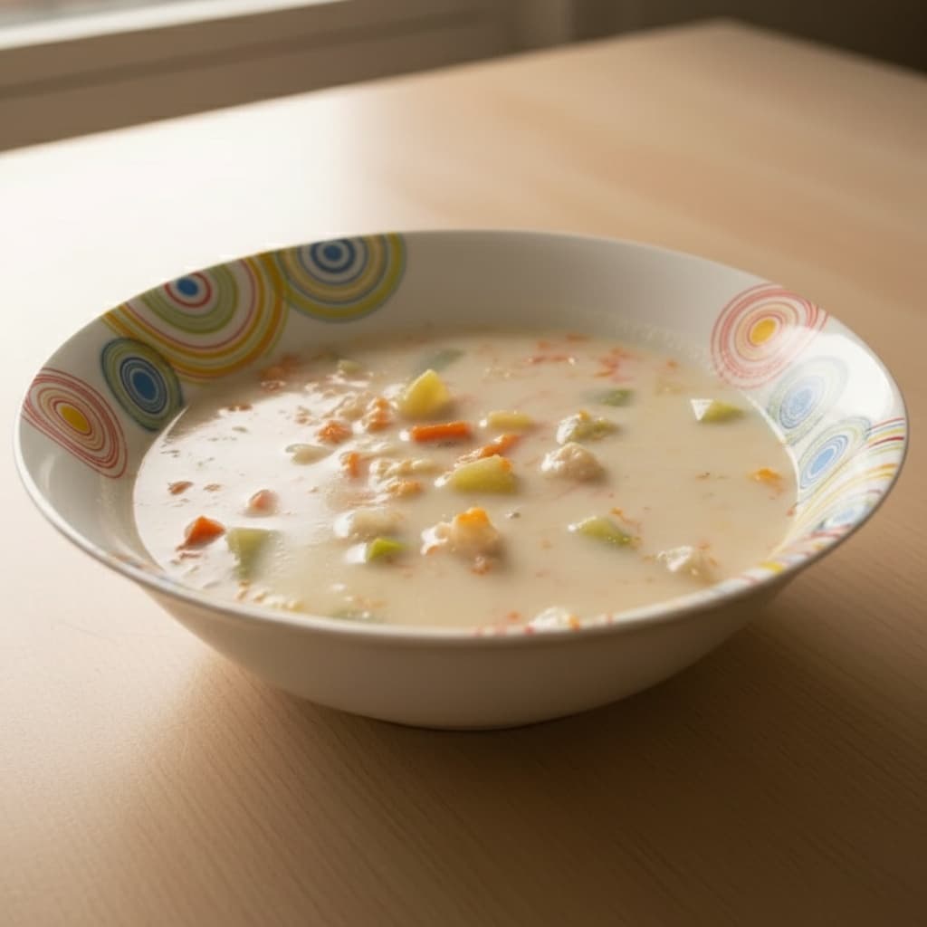 Молочный суп с овощами