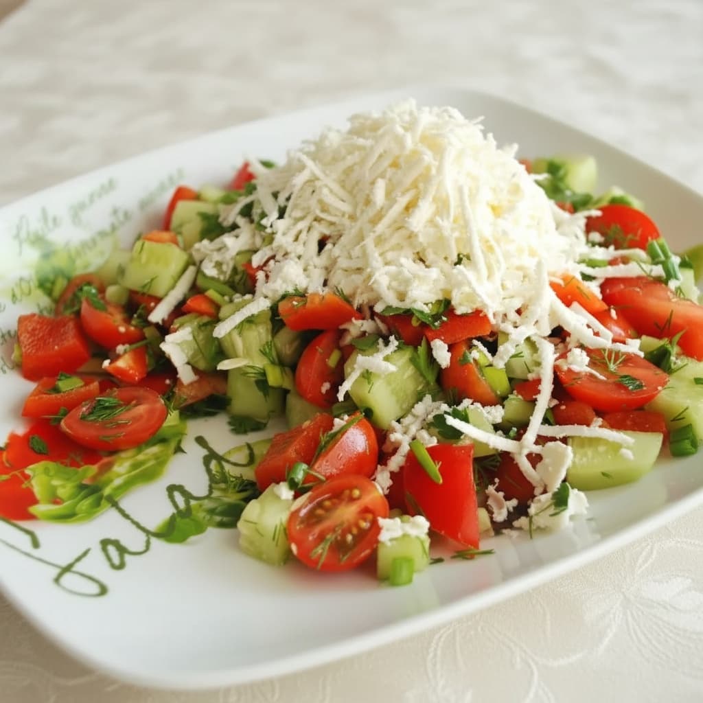 Шопский салат с болгарской брынзой