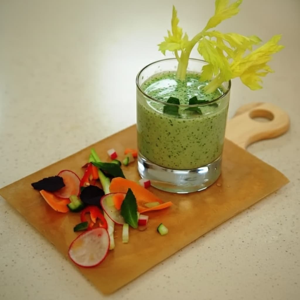 Летний зелёный суп с рукколой и мятой