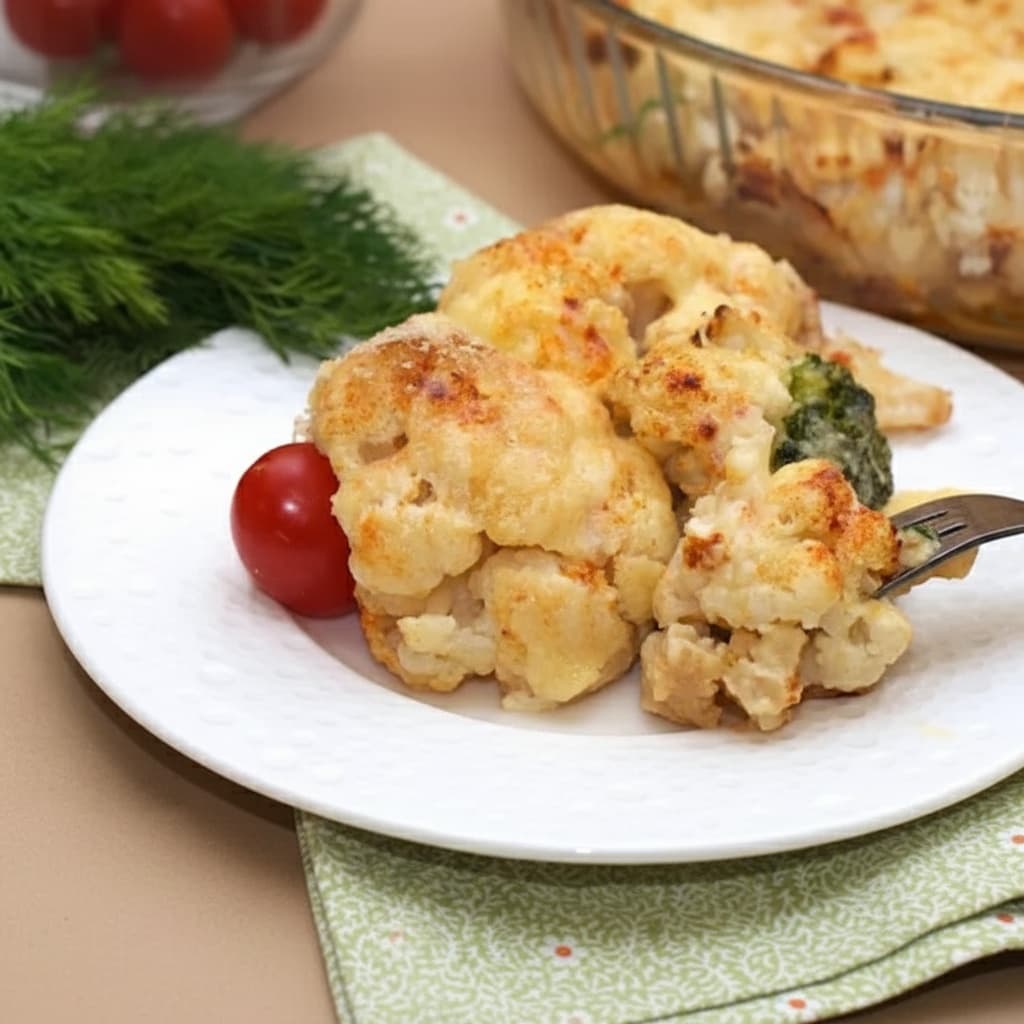 Запеканка из брокколи и цветной капусты