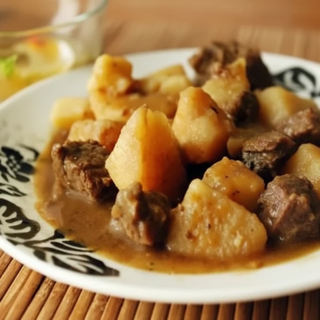 Говядина, тушёная в тёмном пиве