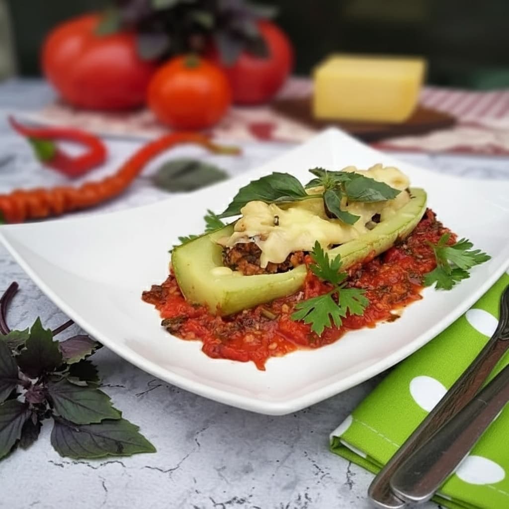 Кабачки-лодочки с фаршем в духовке