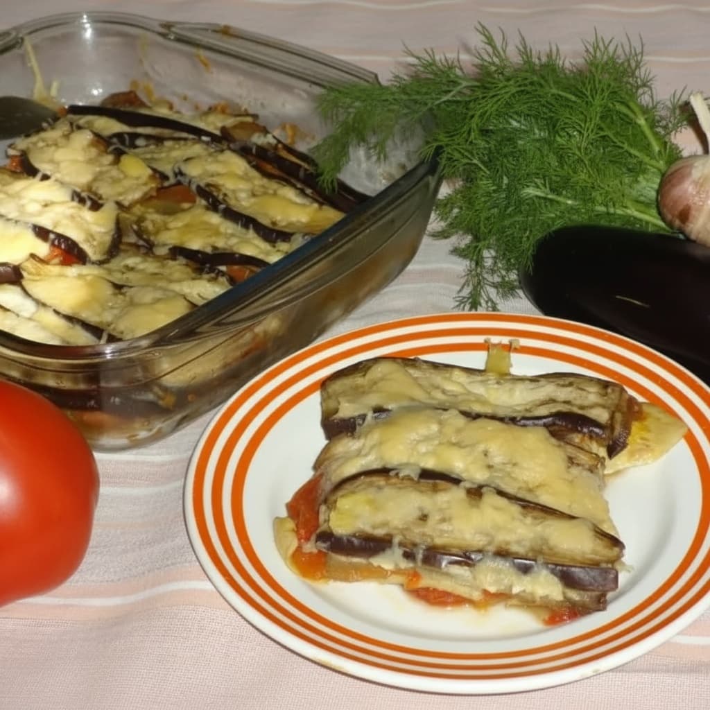 Запеканка из кабачков и баклажанов