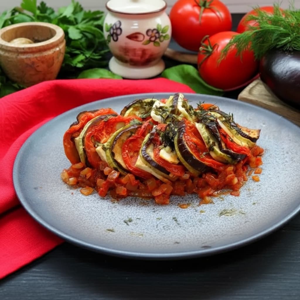 Рататуй с сыром фета