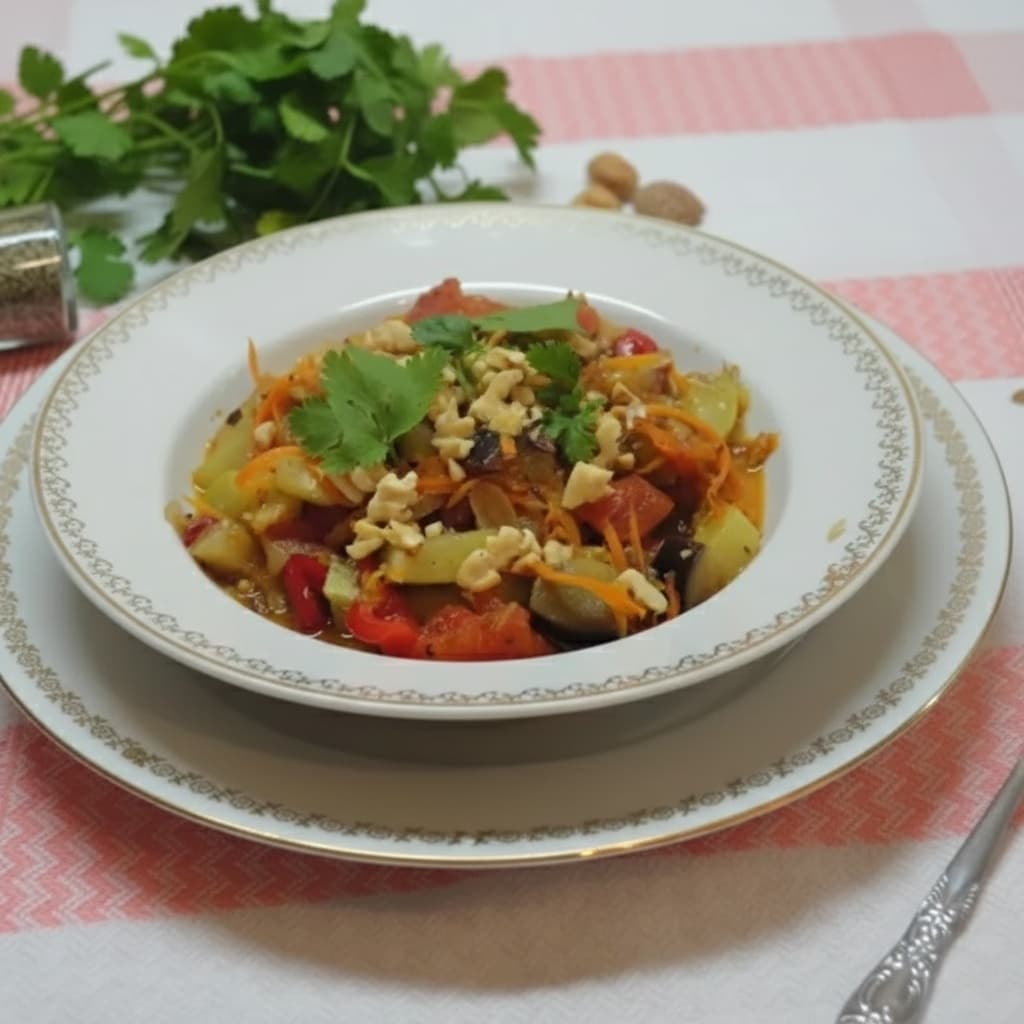 Овощное рагу с орехами