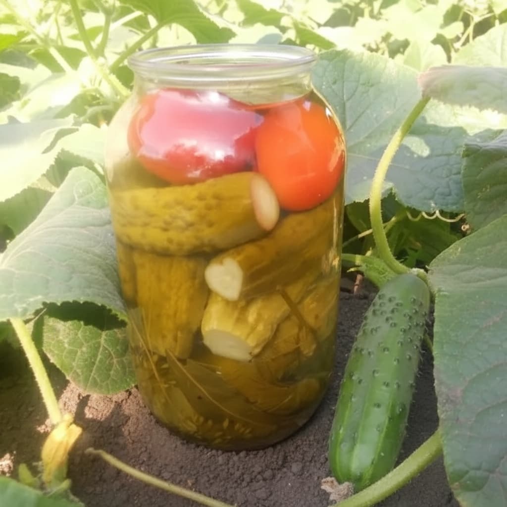Маринованные огурцы с помидорами на зиму