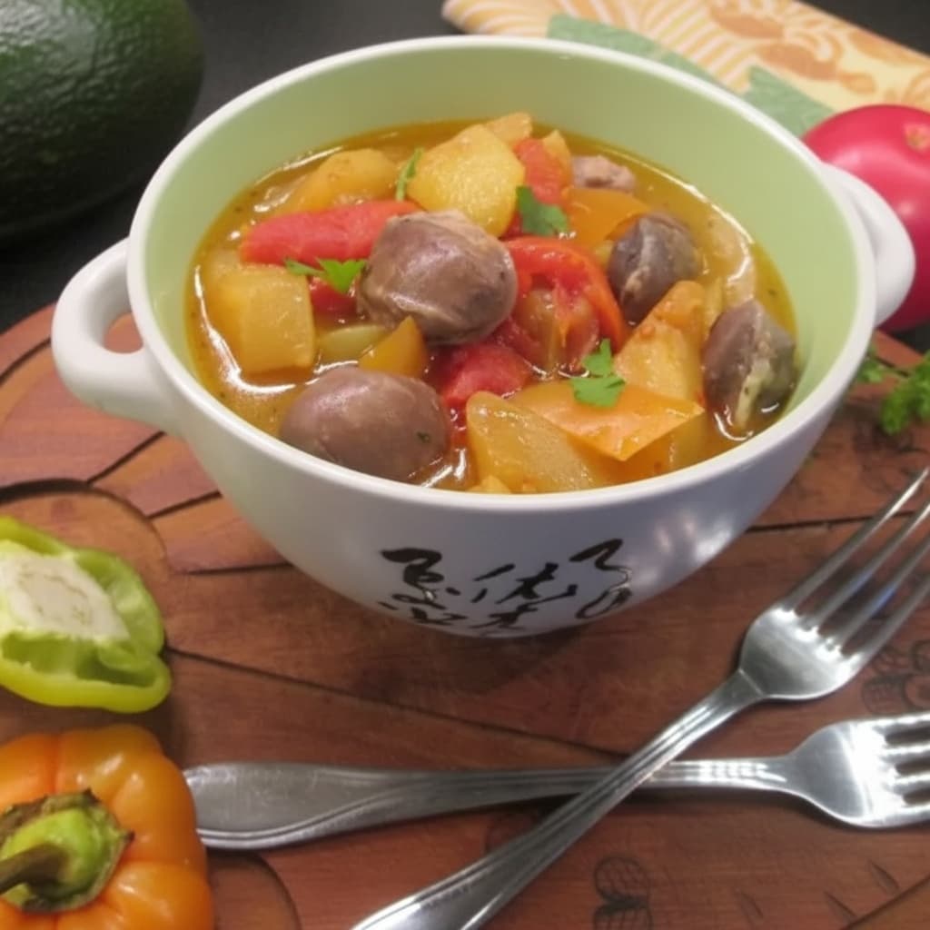 Овощное жаркое с потрошками