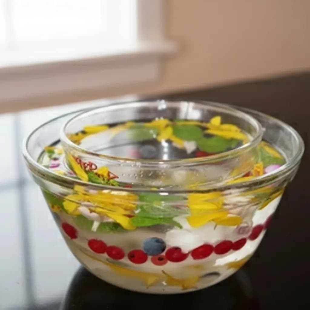 Меньшая миска сверху