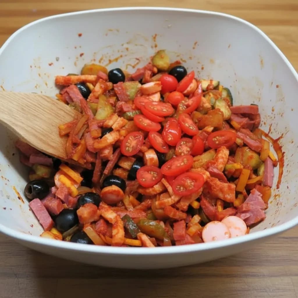 Добавление колбасы