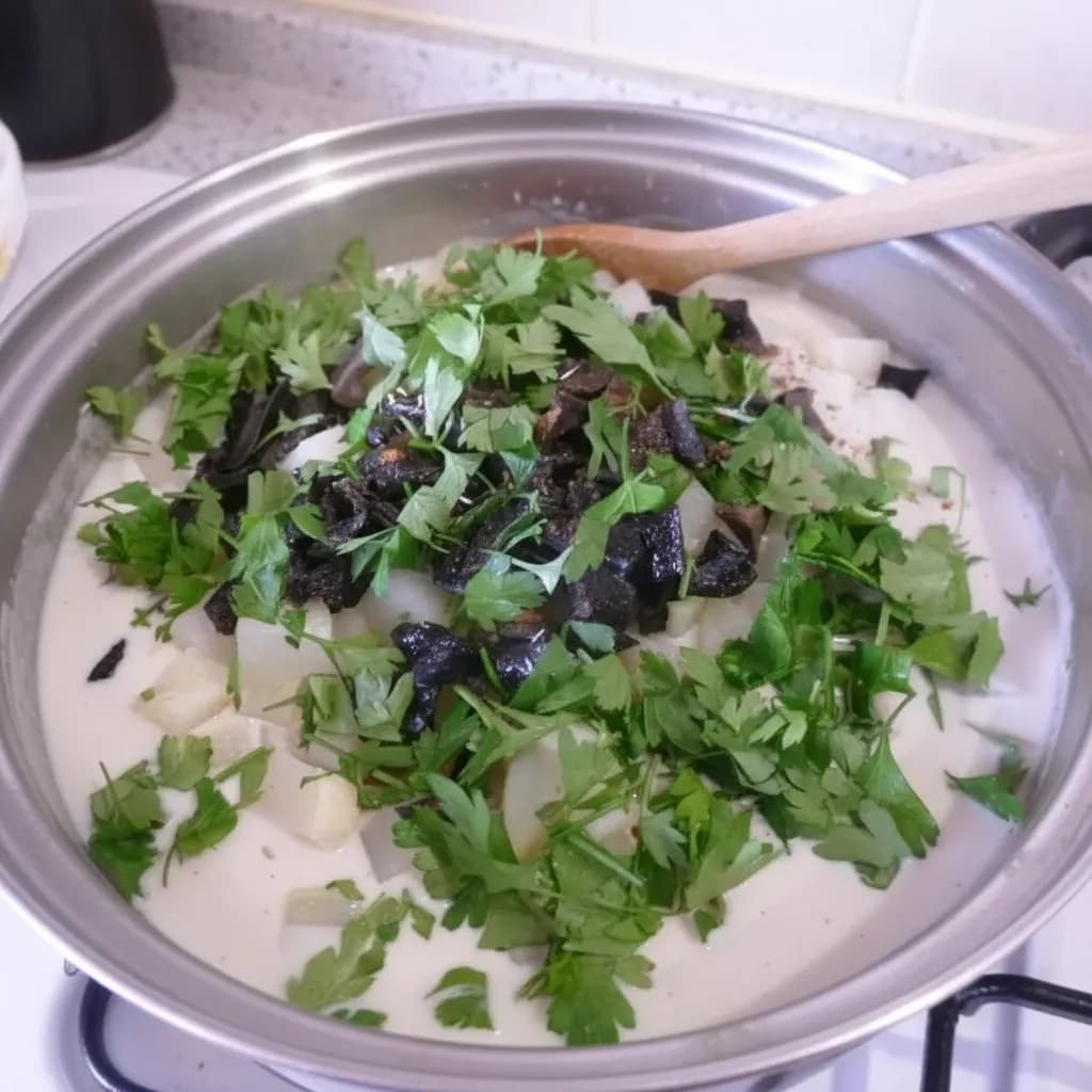 Грибы и кольраби