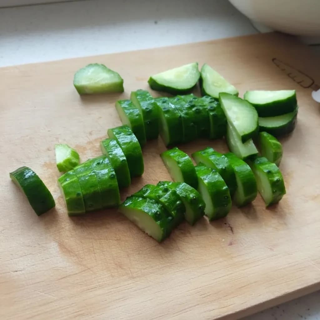 Нарезанный огурец