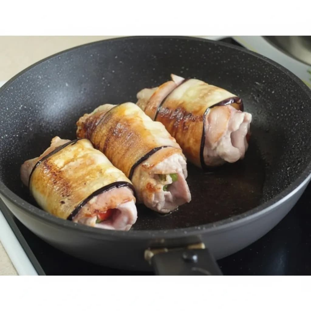 Обжаривание рулетиков