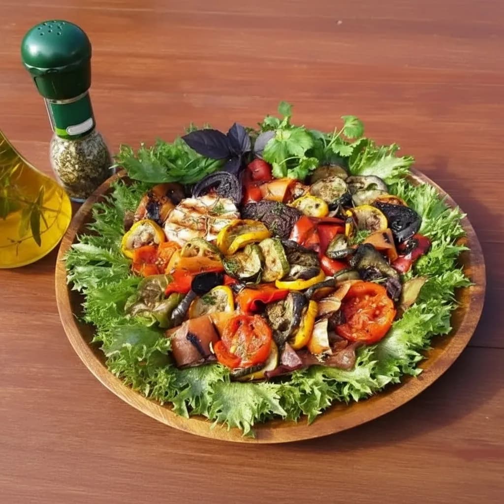 Овощи-гриль с ароматной заправкой