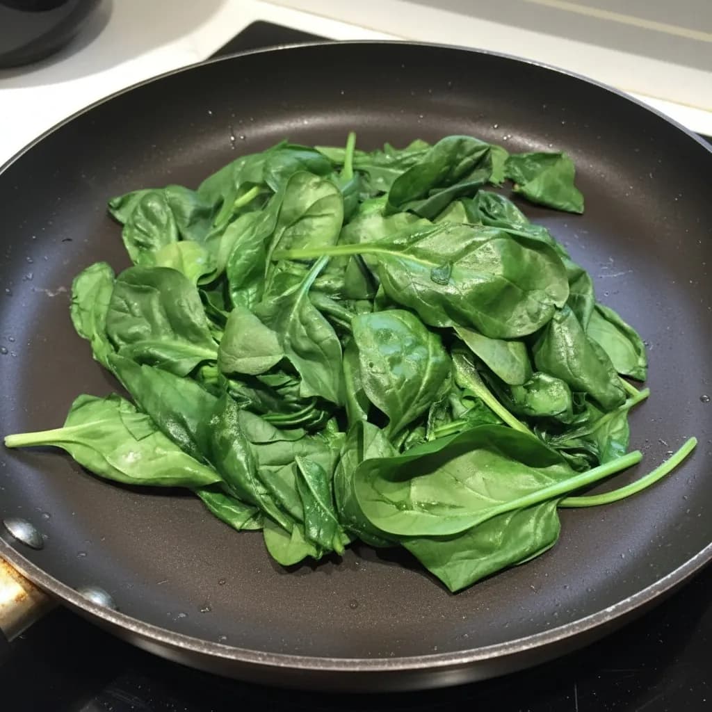 Шпинат на сковороде
