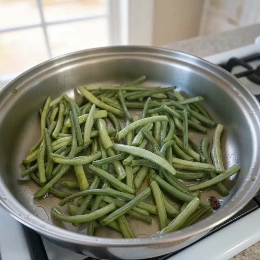 Тушение фасоли