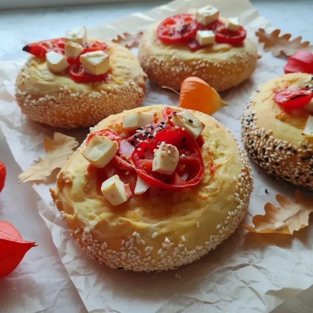 Тыквенные булочки-пиццы