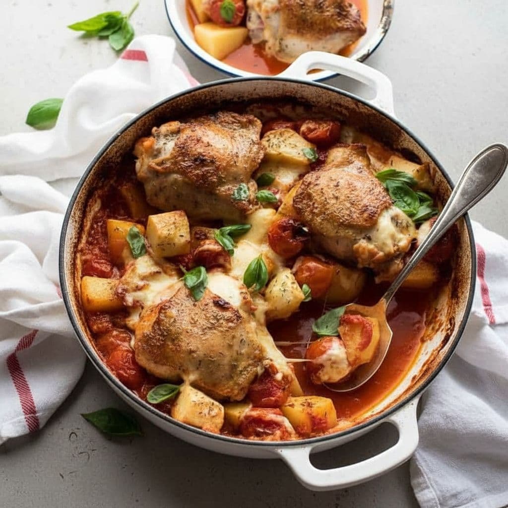 Запечённая итальянская курица с картофелем