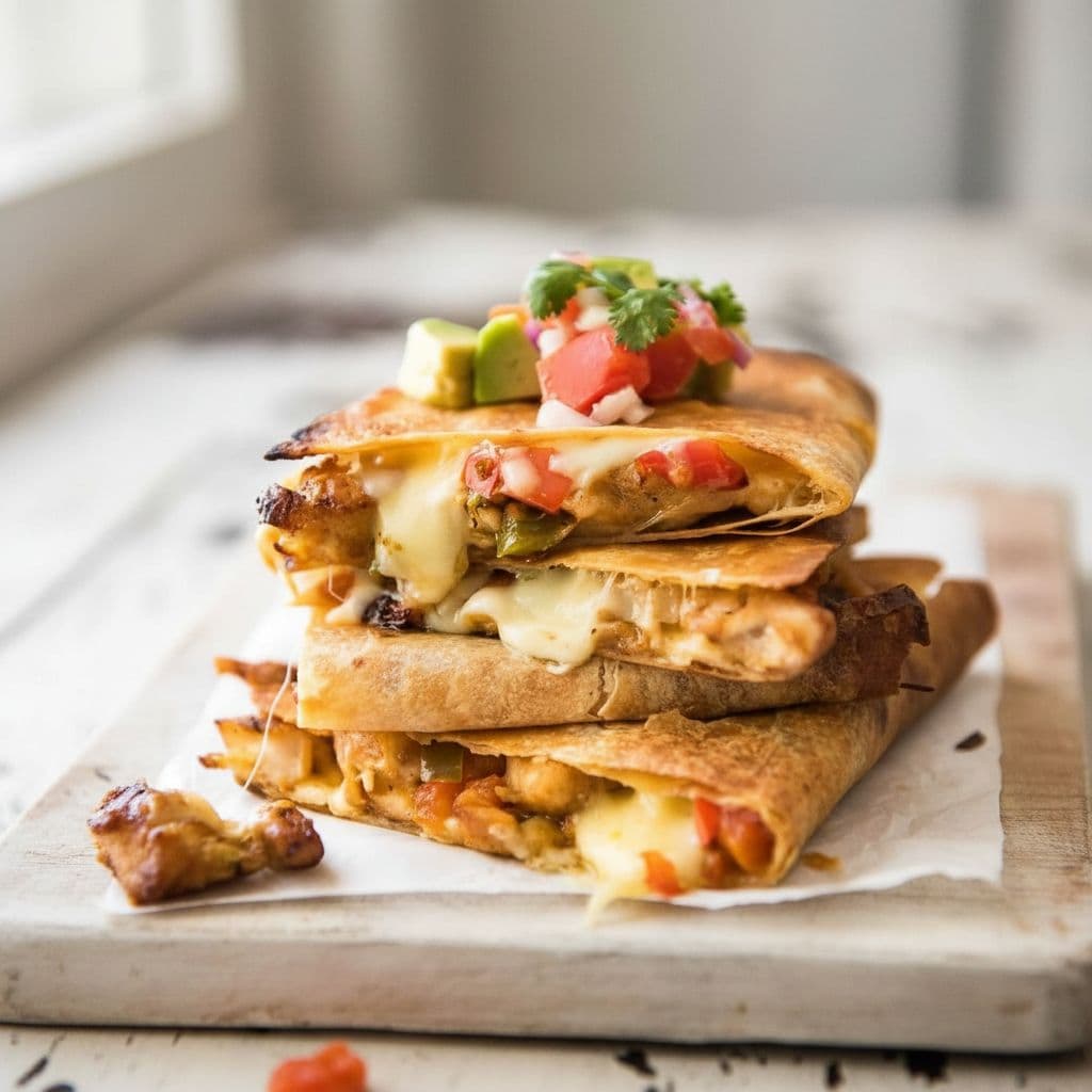 Куриные кесадильи, запечённые в духовке