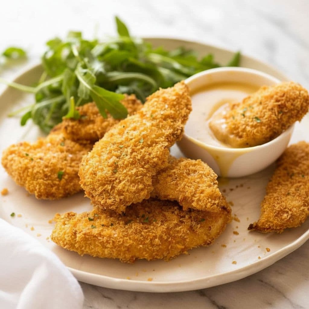 Хрустящие куриные стрипсы, запечённые в духовке