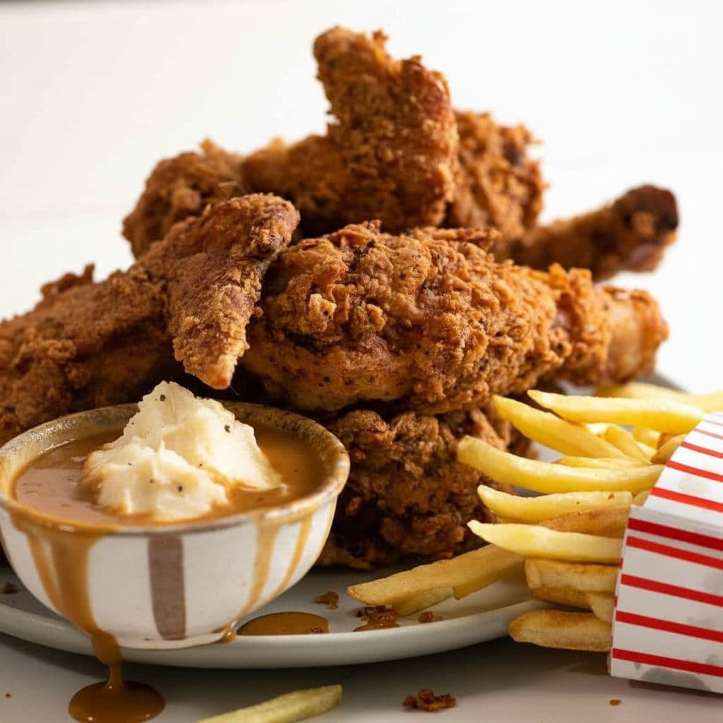 Хрустящая жареная курица