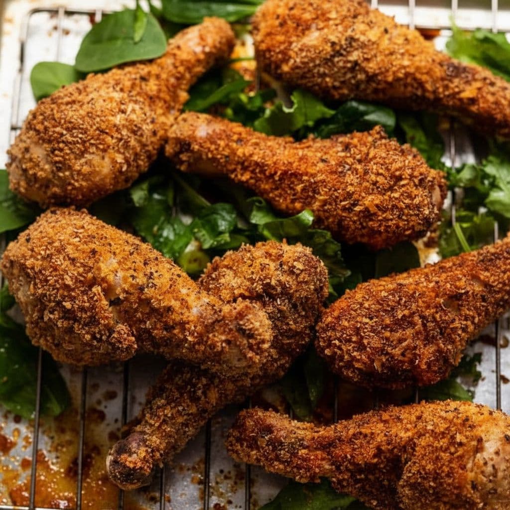 Хрустящие куриные голени в панировке