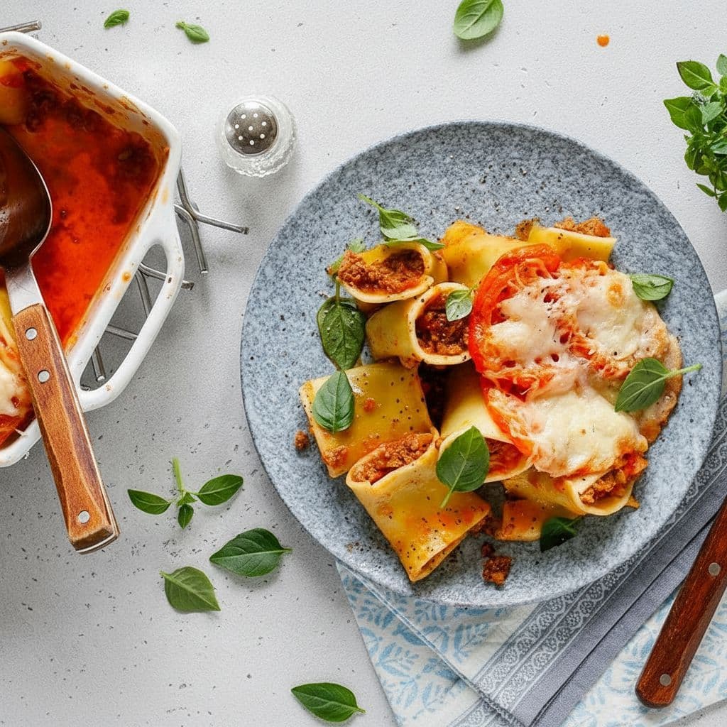 Макароны, фаршированные мясом, в духовке