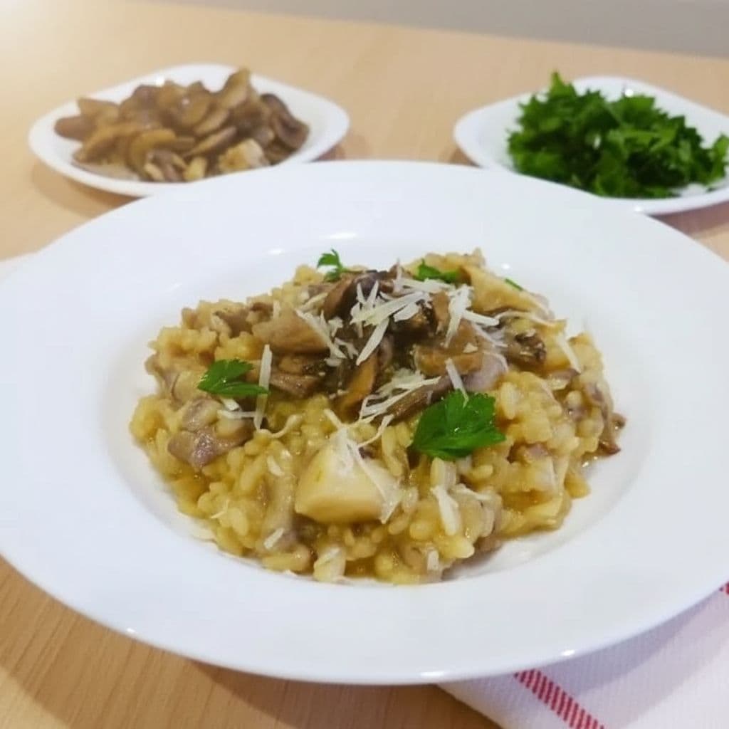 Ризотто с шампиньонами и сельдереем