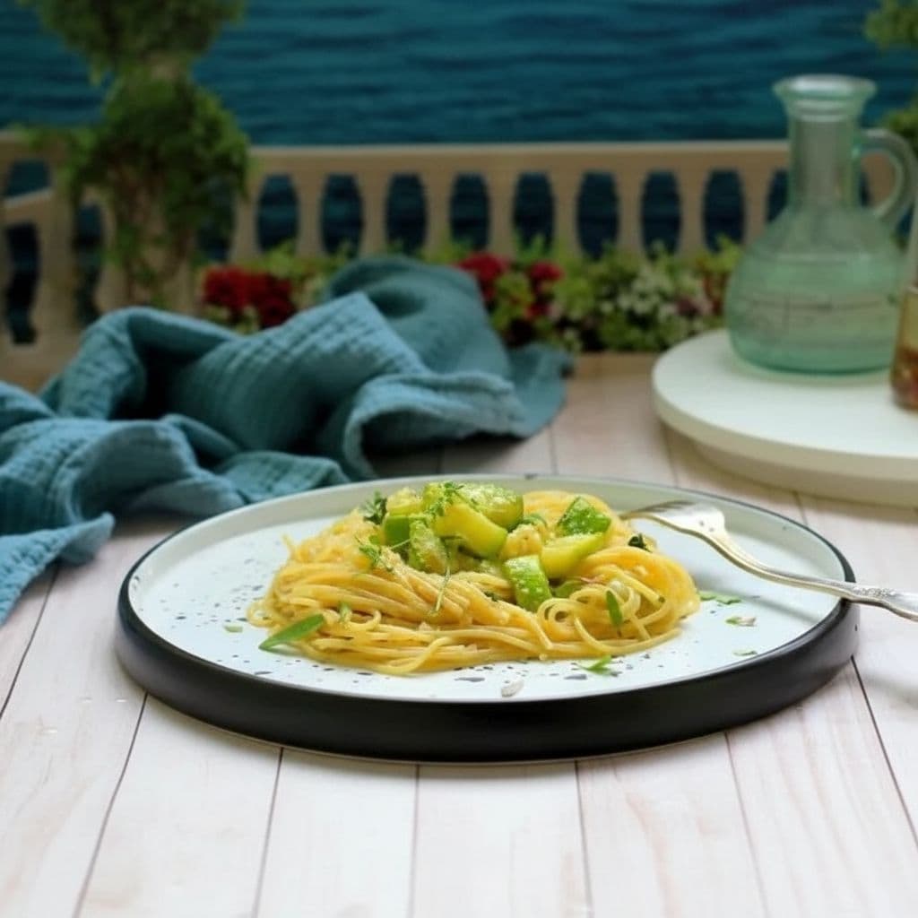 Вегетарианская карбонара с цукини