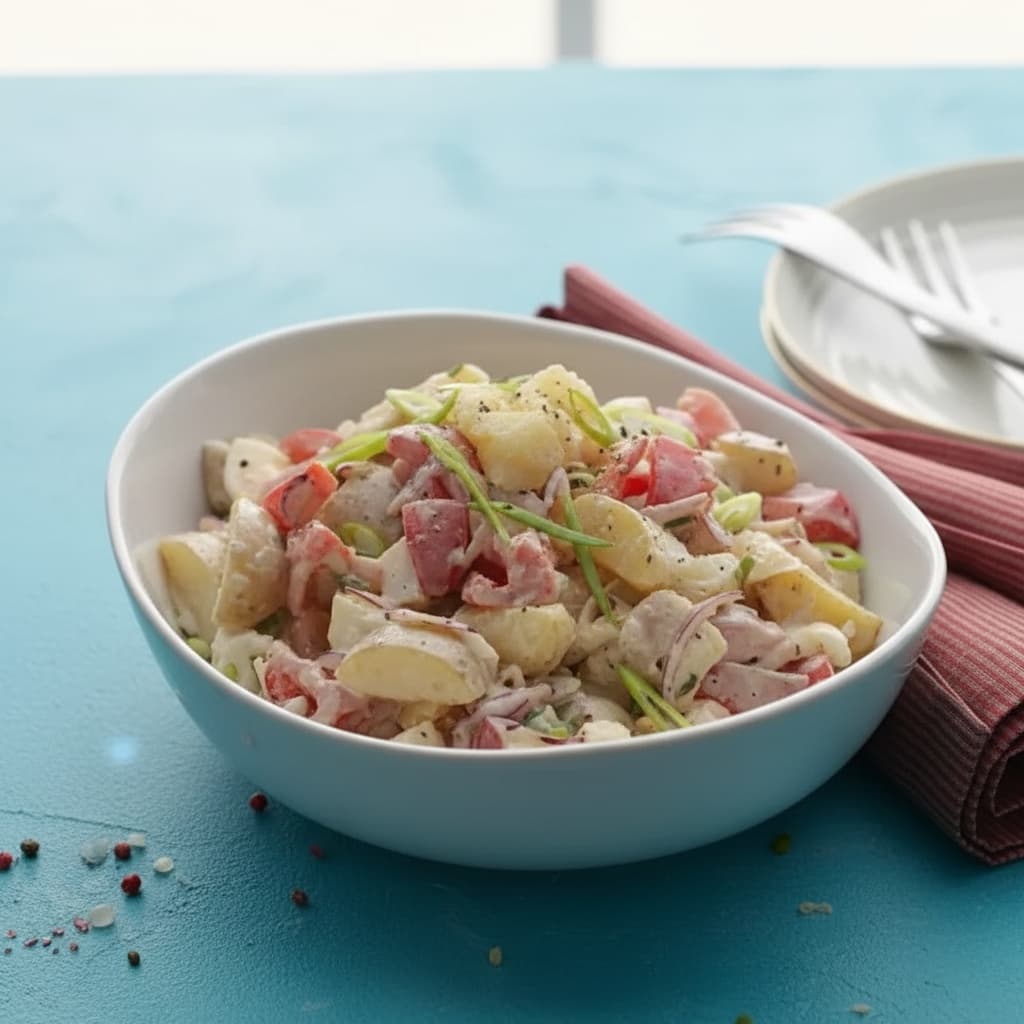 Картофельный салат с заправкой из икры