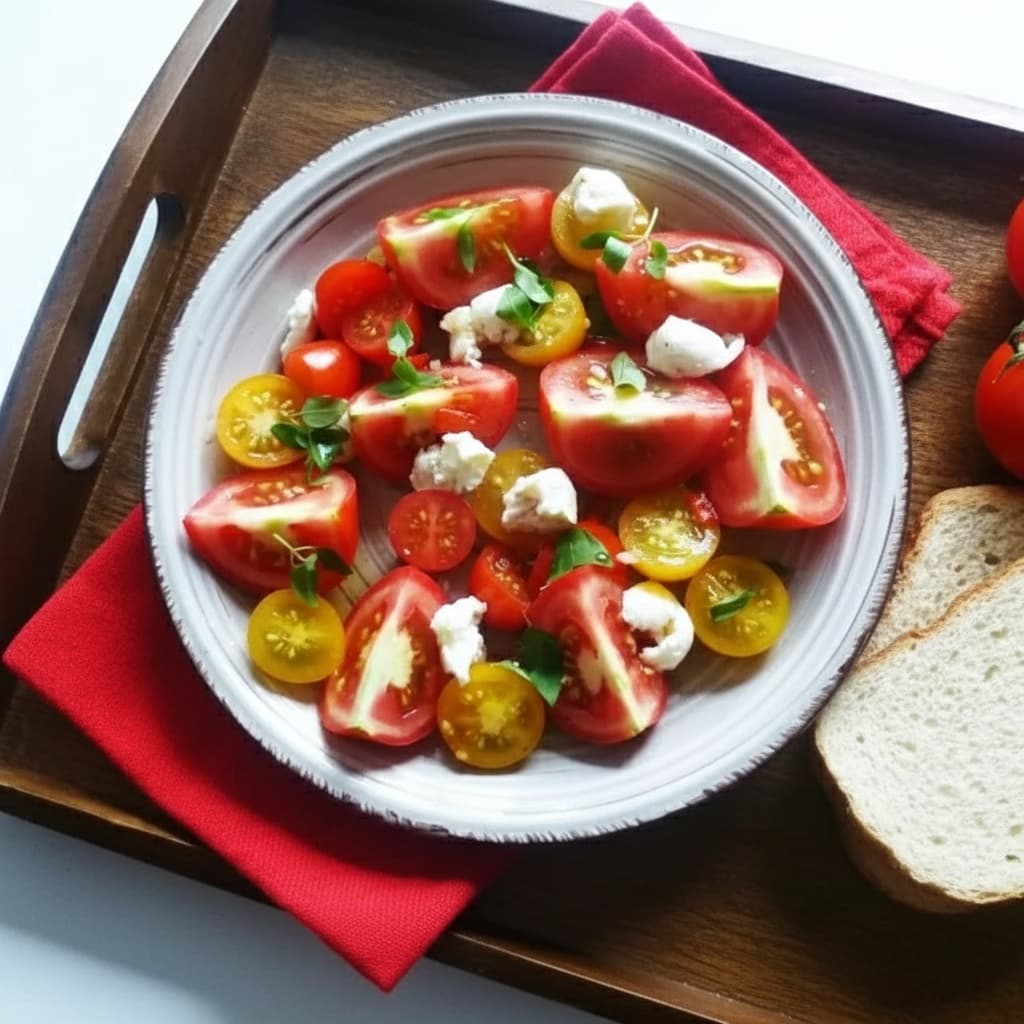 Салат из помидоров и моцареллы